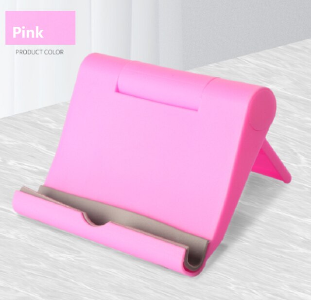 Telefoon Houder Desk Stand Mobiele Tablet Statief Mount Ondersteuning Voor Iphone Xsmax Huawei P30 Xiaomi Plastic Opvouwbare Bureau Houder: E36 Pink