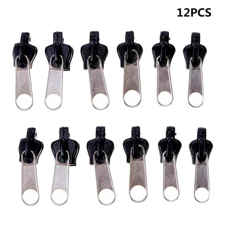 12 Stks/set Instant Zipper Universal Instant Fix Rits Reparatie Kit Vervanging Zip Slider Tanden Rescue Ritsen Voor Naaien: C2