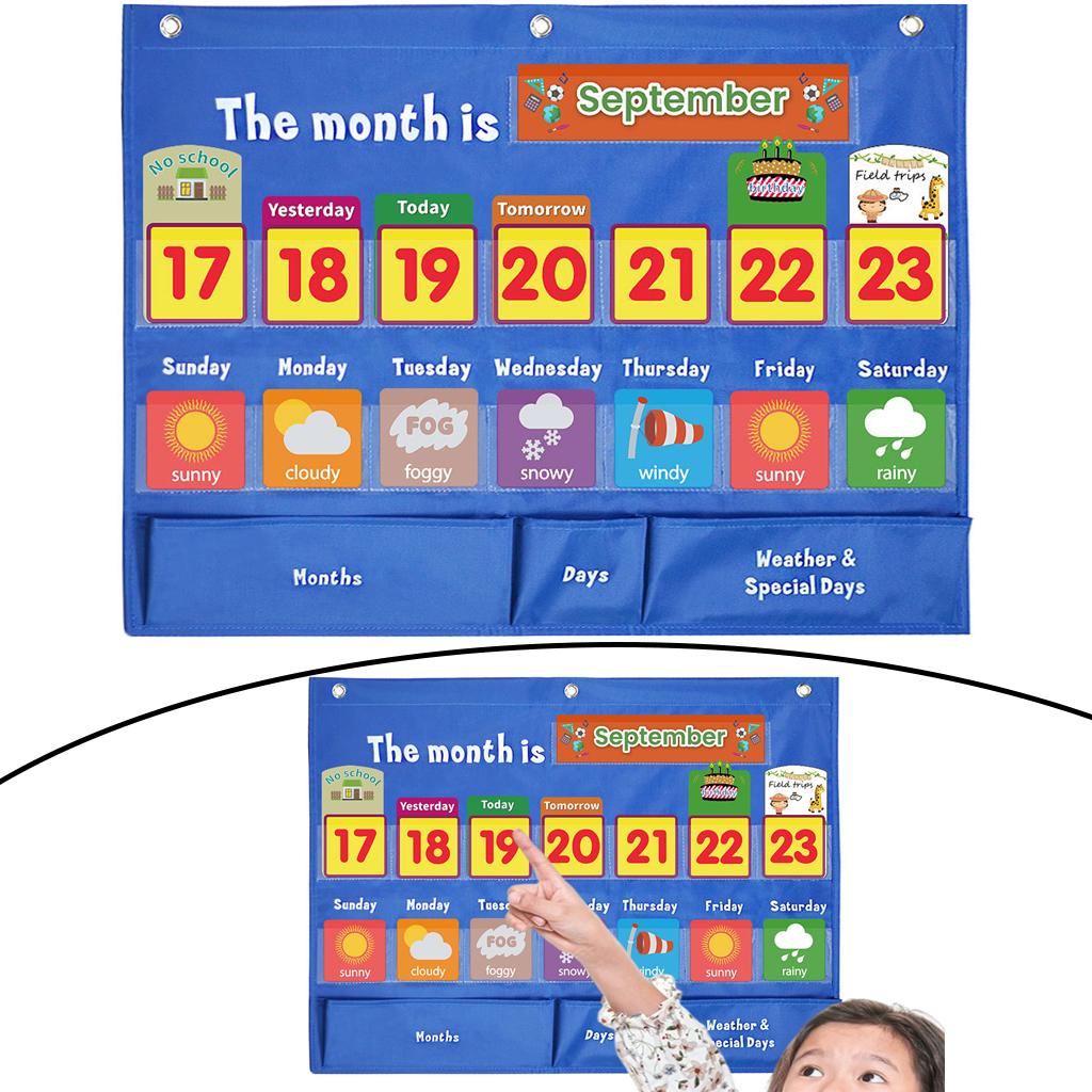 Calendar Weather Chart Educational Home Bedroom Learn Kids