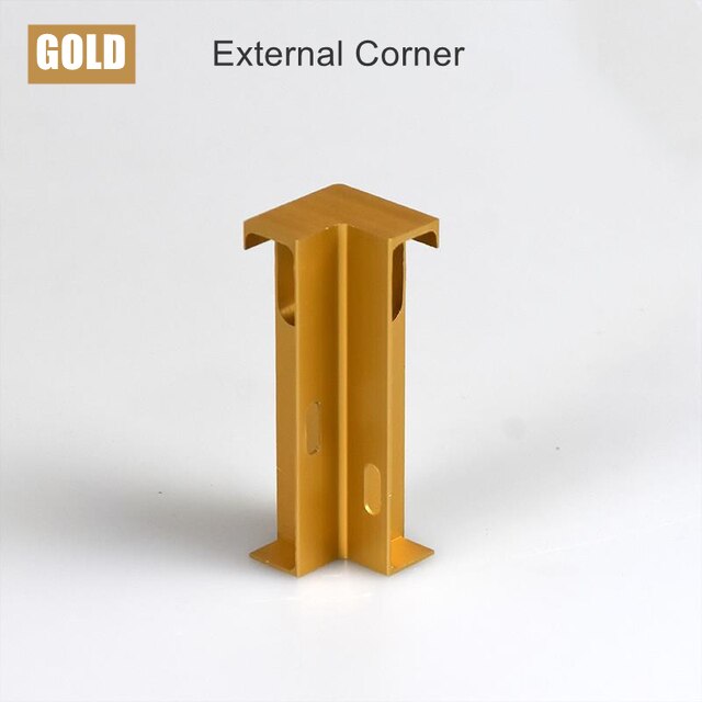 60mm/80mm LED Skirting Line Strip Light Aluminum Profile Accessories Baseboard Plastic Internal Angle External Corner Connector: Gold External / 60mm