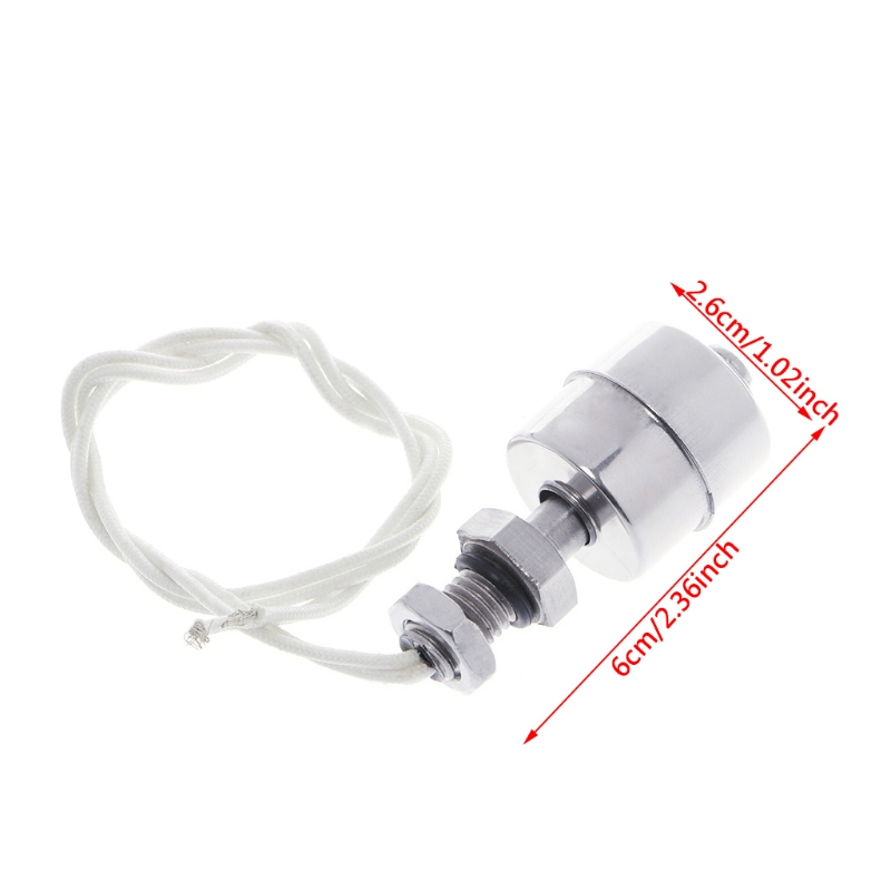 Stainless Steel Vertical Liquid Water Level Sensor Internal Float Switch 45mm Line 35CM 10W