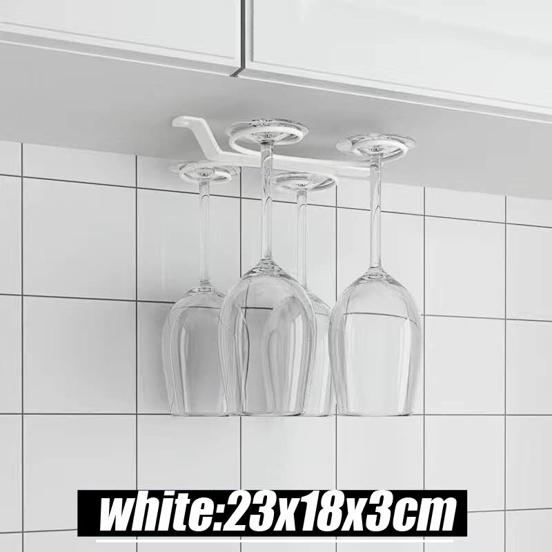 Útil Bar de , soporte de pared para colgar vasos de vino tinto, estante para sujetar hasta 8 Copas: B