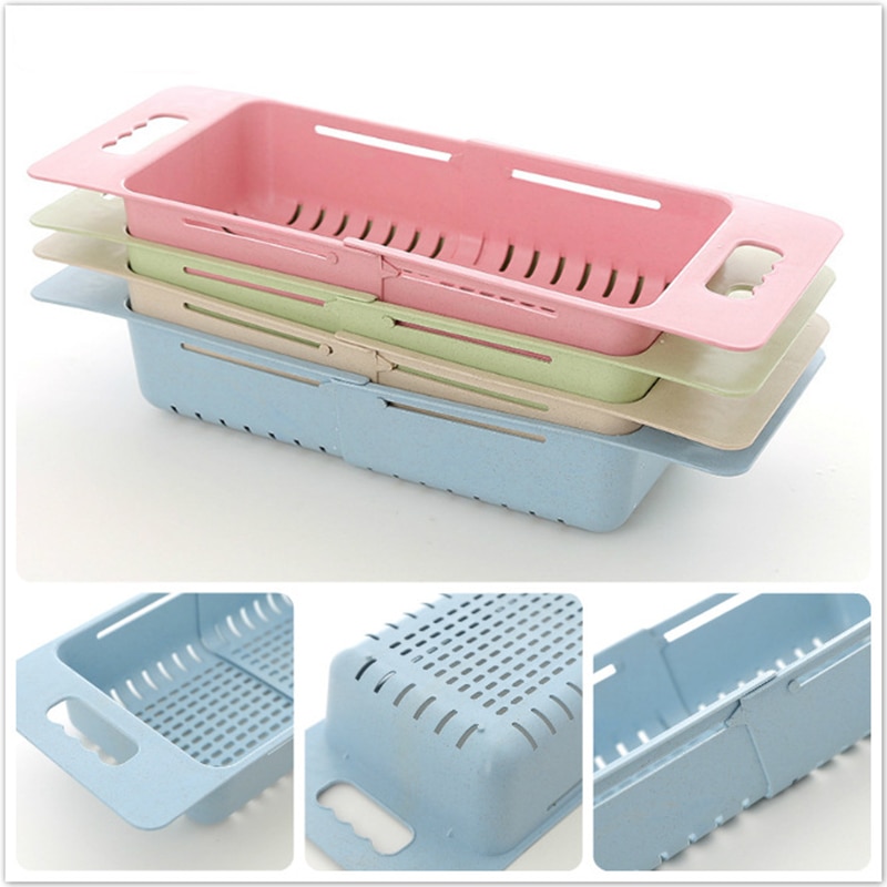 Household kitchen retractable adjustable sink retractable vegetable washing basket drain basket washing basket 1Pcs