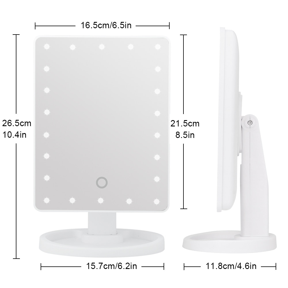 22 Magnifying Makeup Mirror with LED Light Vanity Mirror Flexible Cosmetics lighted Make Up Mirrors USB Or Battery 10x Hand M