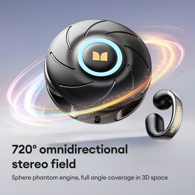 Monster MQT46 Wireless Bluetooth V5.4 Earphones 25H Long Battery Life Gaming Earbuds Waterproof Denoise Clear Calls Headset