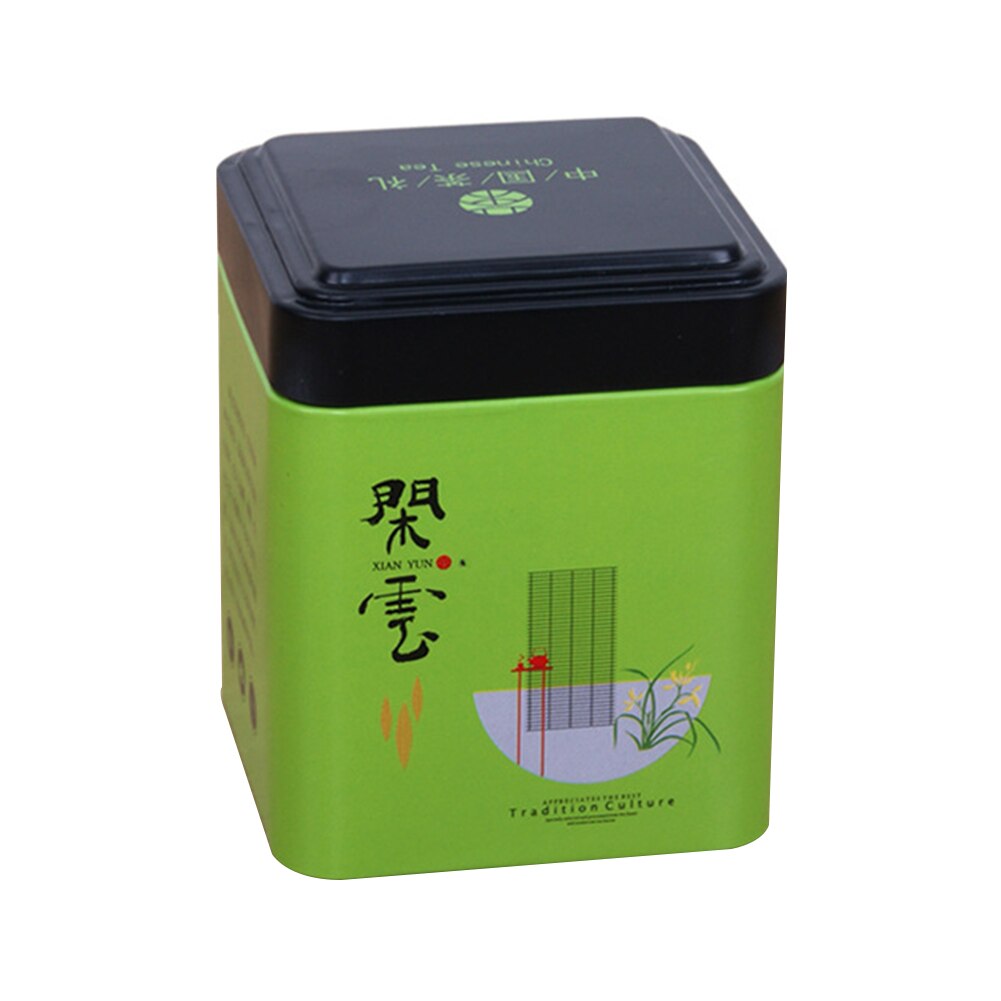 Mini Tin Storage Box Small Coffee Tea Caddy Storage Jar Square Sealed Tea Leaves Iron Packing Box Chinese Style Container Cans: B