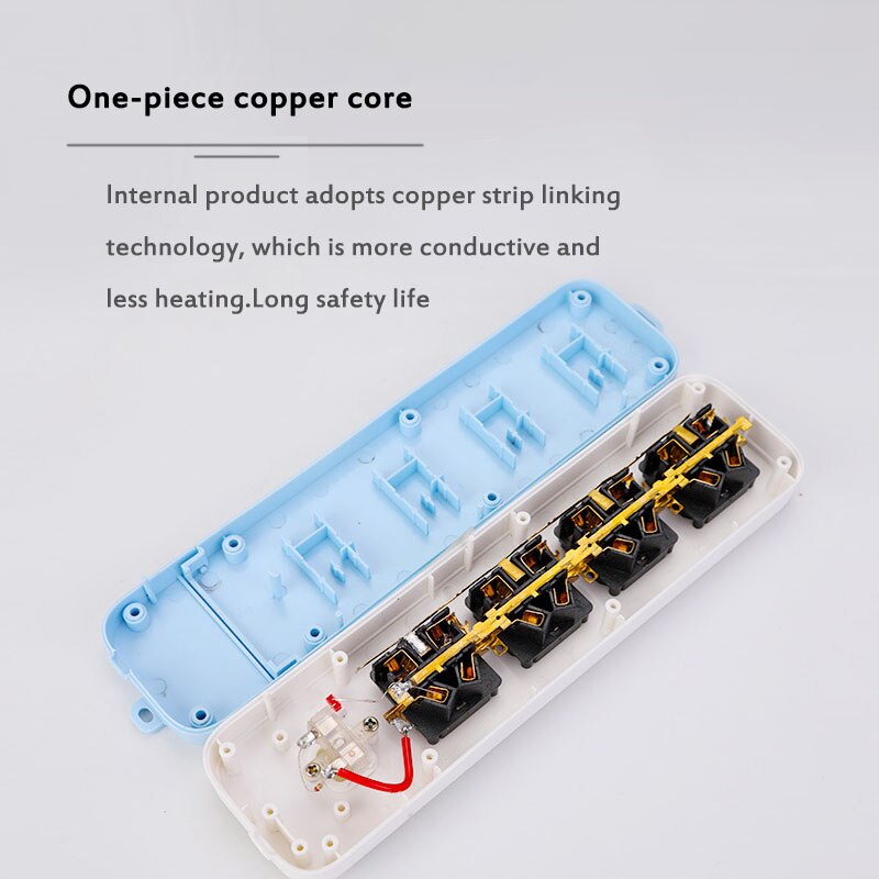 China 5-Hole Extension Plug-In Bedrading Tow Board 10A Plug Jack Bureau Board Poreuze Pure koper Patch Panel