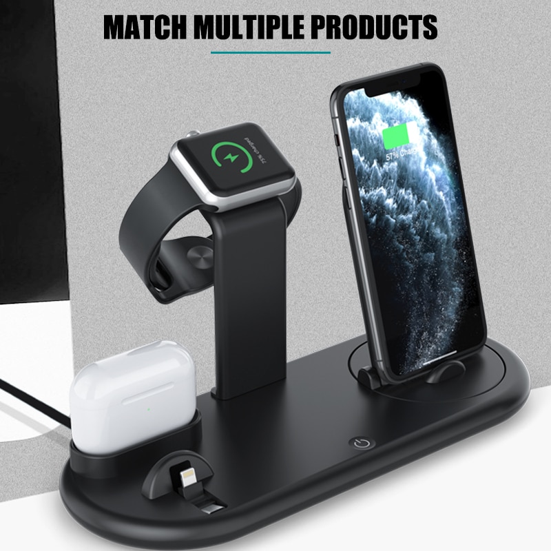 7 in 1 QI kabellos Ladegerät aufladen Dock Bahnhof Pro Apfel Airpods Android Uhr aufladen Pro IPhone 11 Profi Xiaomi Telefon Halter