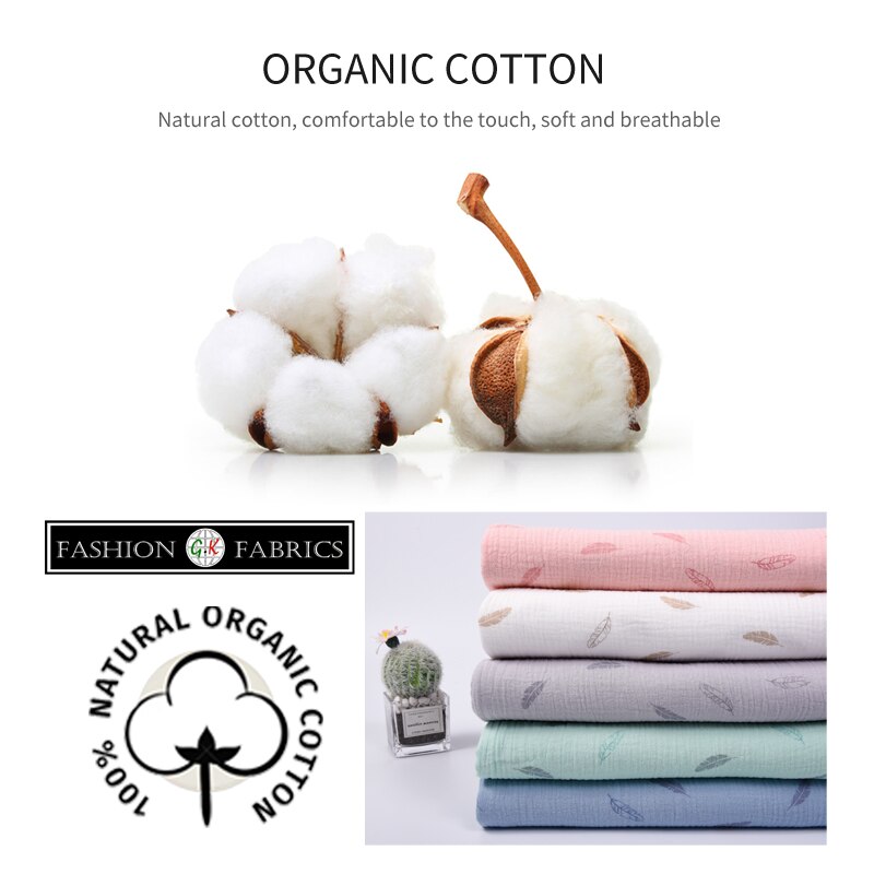 Double Cotton Gauze Muslin Printed Fabric Diy Double Gauze Fabric For Baby 100% Cotton Fabric Cotton Muslin Double Fabric