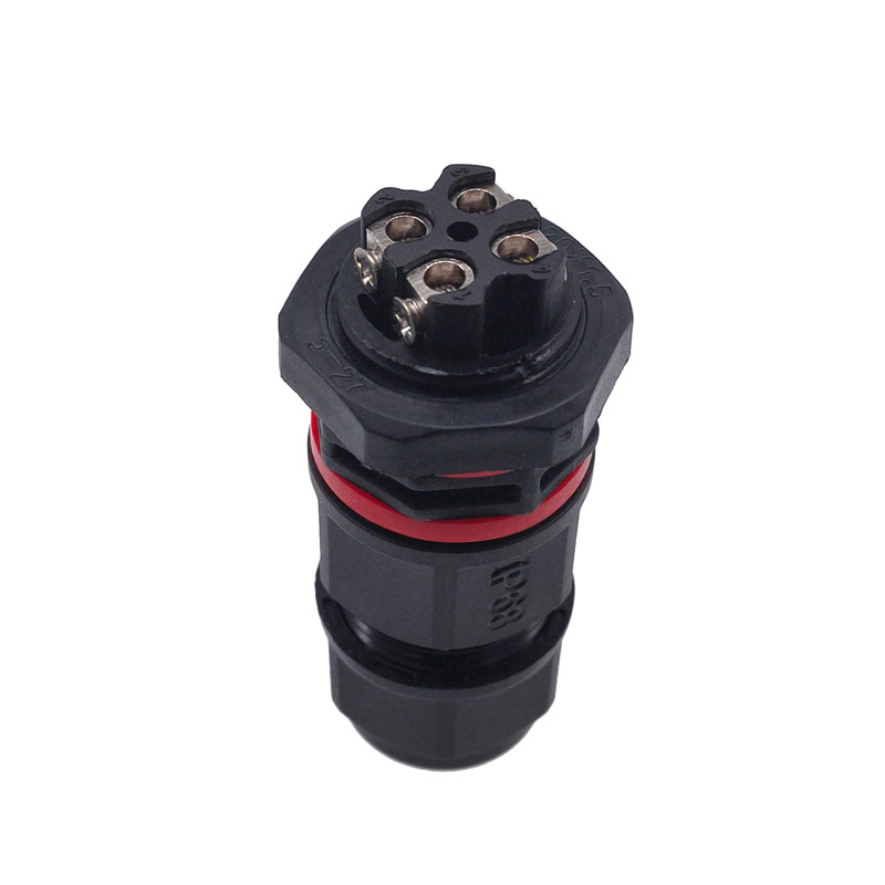 Waterproof connector IP68 I Shape 2 3 4 5pin 250V 30A Cable Wire Gland Sleeve connector quick connect Panel installation