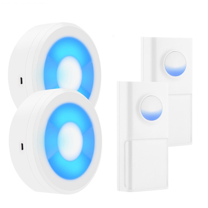 433MHZ Wireless Bell Set Smart Doorbell Home USB Power Supply 58 Songs IP55 Waterproof Receiver Button Smart Home Door Bell: B 2button 2receiver