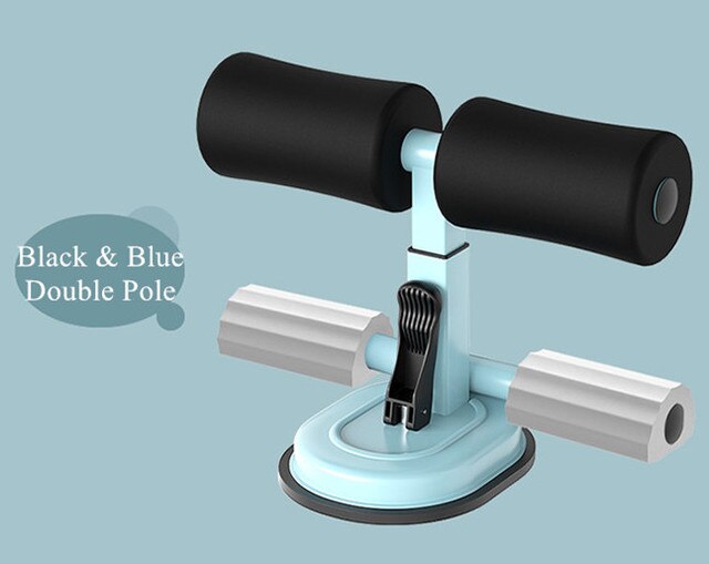 Banco de peso ajustable para abdominales, barra de abdominales, asistente de suelo, máquina de entrenamiento, gimnasio en casa, equipo de Fitness: black blue