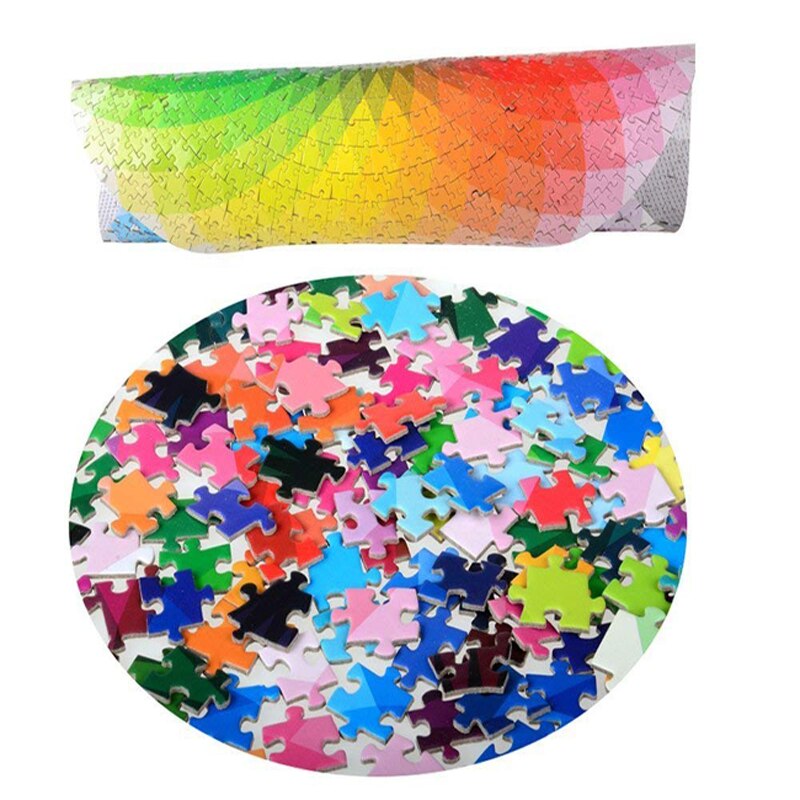 1000 Pcs Puzzels Ronde Legpuzzels Regenboog Palet Intellectuele Spel Voor Volwassenen En Kinderen Puzzel