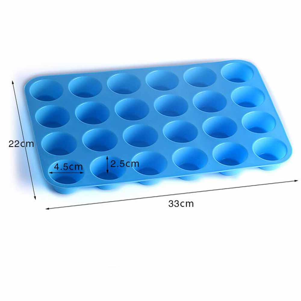 24 Cup Silicone Muffin Mallen Mini Cookies Cupcake Pan Tray Mould Bakvormen Set 33 cm x 22 cm Snoep Voor cake Bakken 4 Kleuren 10160B