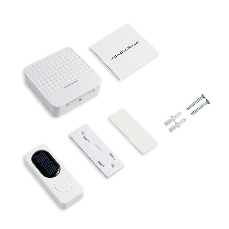 Wireless Doorbell With Led Night Light,Solar Door Bell Ring Waterproof Chime Kit No Batteries Required Remote Panel Push Button