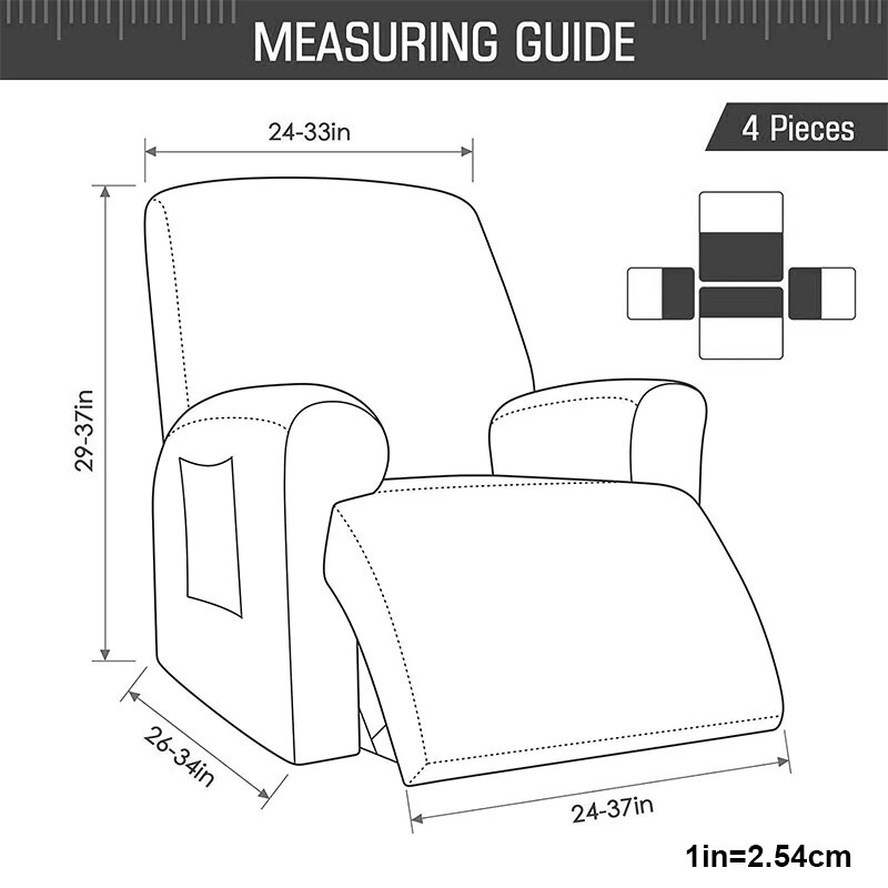 4 stk 1 sete tøye ut hvilestoltrekk spandex lenestoltrekk stue hvilestol sofatrekk sofa slipcover elastisk