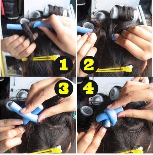 Outil de bigoudis magiques pour cheveux, rouleaux de cheveux bouclés doux à faire soi-même, boucles pour cheveux, rouleaux de coiffure en éponge, boucles pour cheveux, J19, 10 pièces/lot