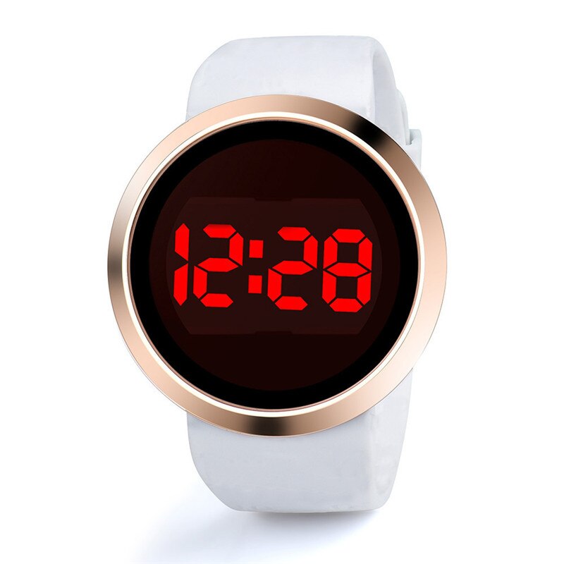 LED alliage tactile montres électronique couple Simple affaires Stable montre pour hommes marée hommes et femmes montre erkek kol saati: WHITE
