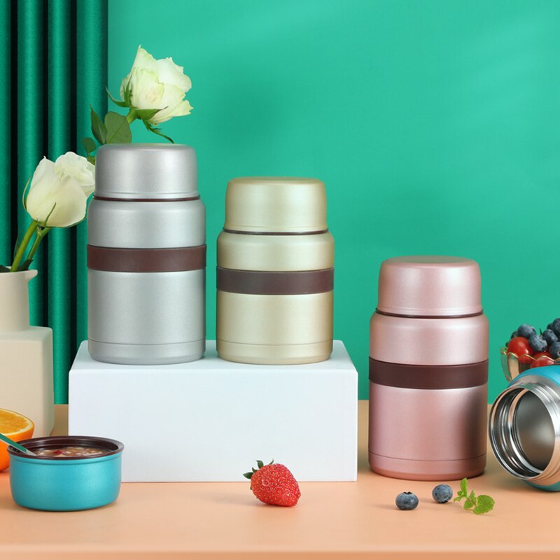 Roestvrij Staal Voedsel Thermos 12-24 Uur Vacuüm Lunchbox Thermo Container Soep Pot Geïsoleerde Thermosflessen