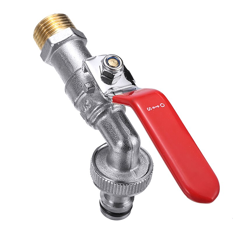 1pc Outside Tap for Garden Irrigation 1/2" BSP Lever Outside Garden Tap Brass Nickle Plated Automatic Watering