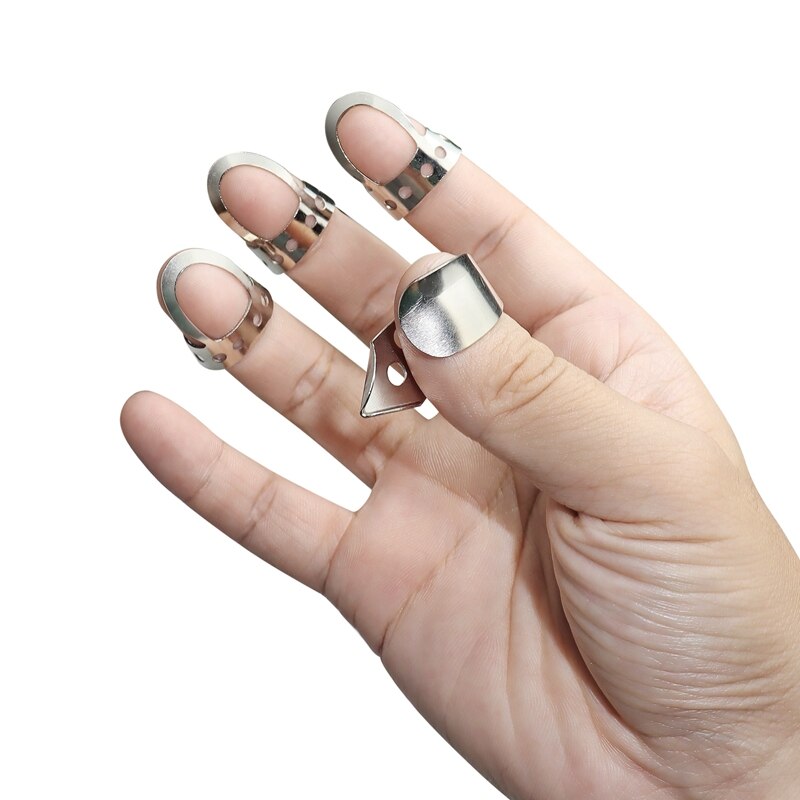 for Acoustic Guitar Banjo Ukulele 4Pcs Metal Adjustable Thumb Finger Guitar Picks for Acoustic Guitar Banjo Ukulele