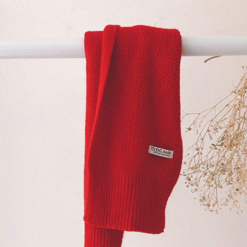 automne nouveauté garçons et filles bonbons couleur écharpe coréenne bébé garçon écharpes: Rouge