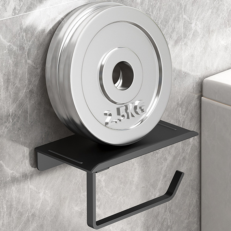 Toiletpapirrulleholder uden hulning, selvklæbende i badeværelsespapirholder i plastik, nem montering af papirrulleholder