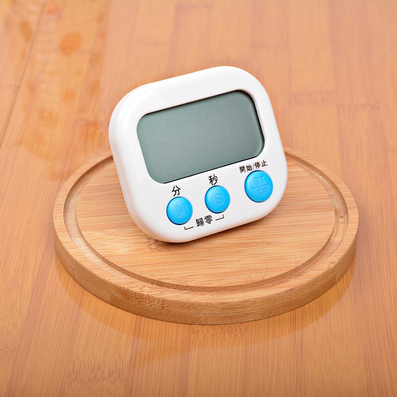 Super Thin LCD Digital Screen Kitchen Timer Square Cooking Count Up Countdown Alarm Sleep Stopwatch Temporizador Clock: White