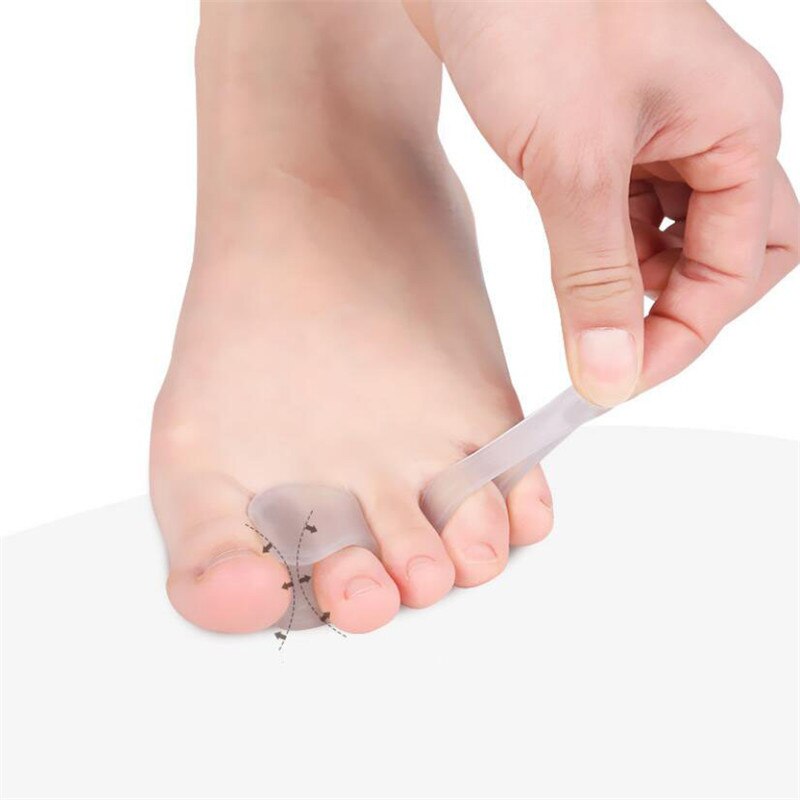 2 Stuks Grote Teen Twee Gat Duim Valgus Teen Separator Siliconen Gel Voet Vingers Protector Corrector Pedicure Foot Care Tool