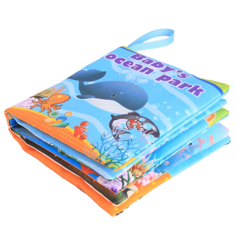 10 pagina's speelgoed voor baby's, vroege ontwikkeling, stoffen boeken, kleurrijk educatief activiteitenboek: Baby ocean park