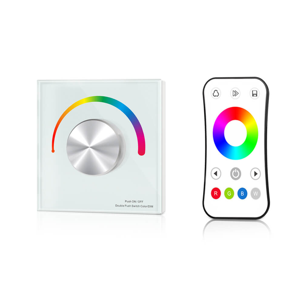 Wall mount RGB led controller glass panel and touch screen 3V RF remote dimmer DC12V-24V led strip tape RGB led controller