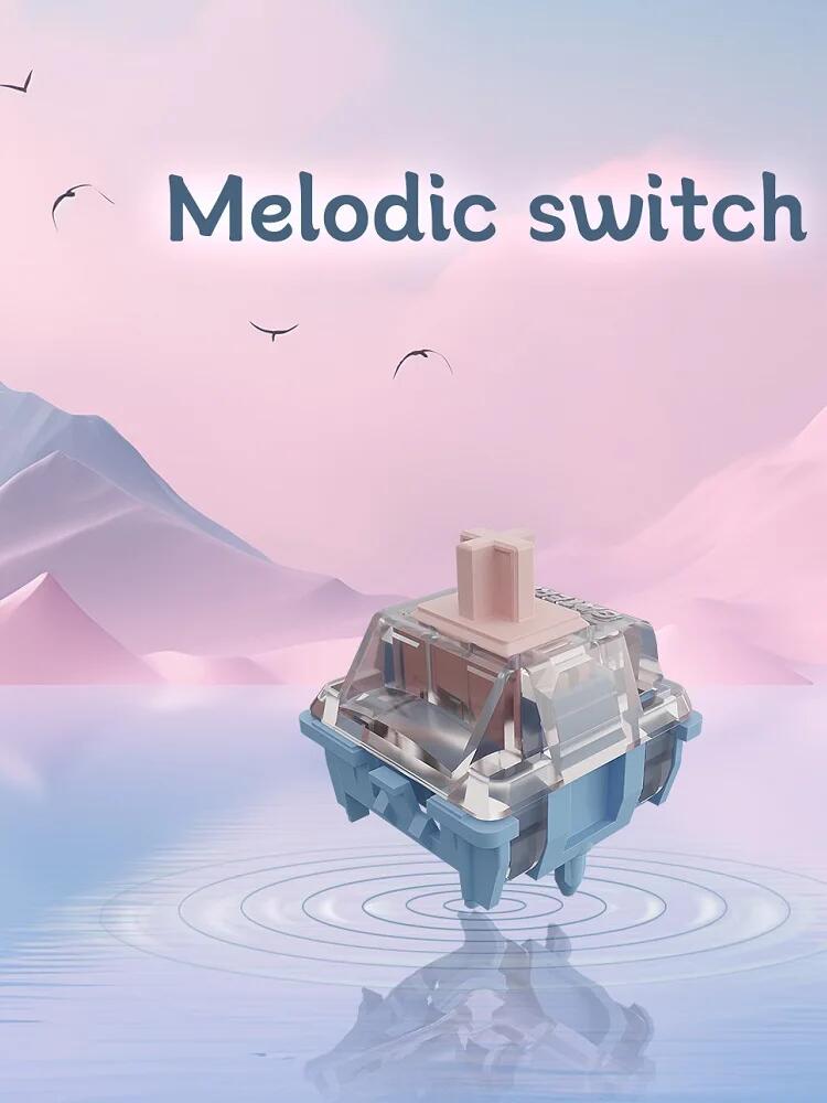 Gateron Melodic Switch Clicky MX Strong Tactile Switch 60 gf 5 Pins Mechanical Keyboard Lubricated Long Spring Dual Rail Click
