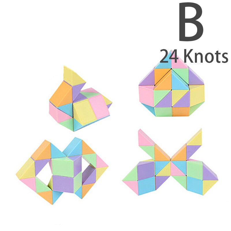 3D Magie Schlange Herrscher Dekompression Spielzeug Antistress-Cube Twist Schlange Wandelbare Pädagogisches Puzzle Spielzeug Für Kinder Autismus Leichtigkeit: B 24 Knots