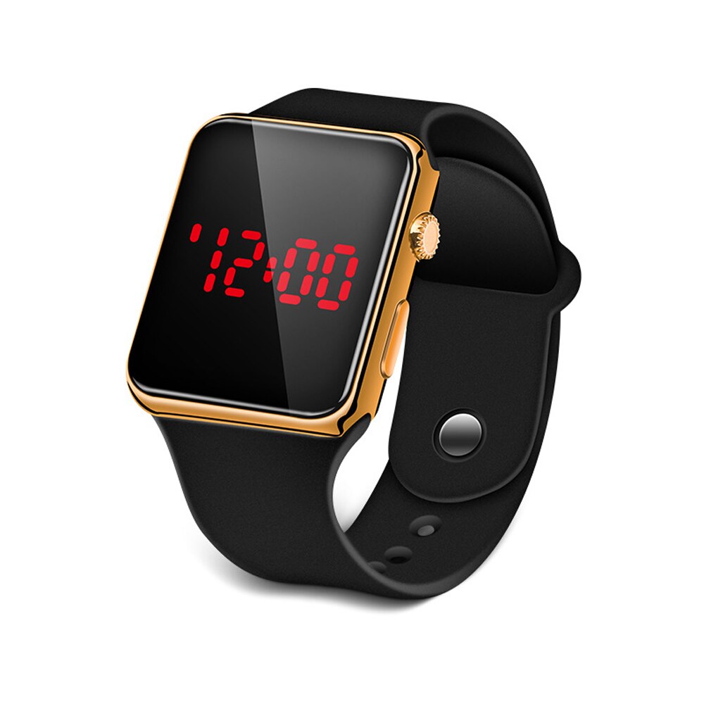 Sport Digitale Uhr Männer Frauen LED Uhr Silikon Elektronische Uhr Paar Uhren Uhr relogio digitale montre homme: black yellow