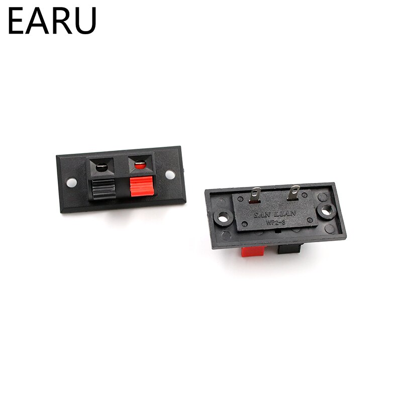 5 Pcs 2 Positions Connector Terminal Push in Jack Spring Load Audio Speaker Terminals Plug Socket LED Aging Tester