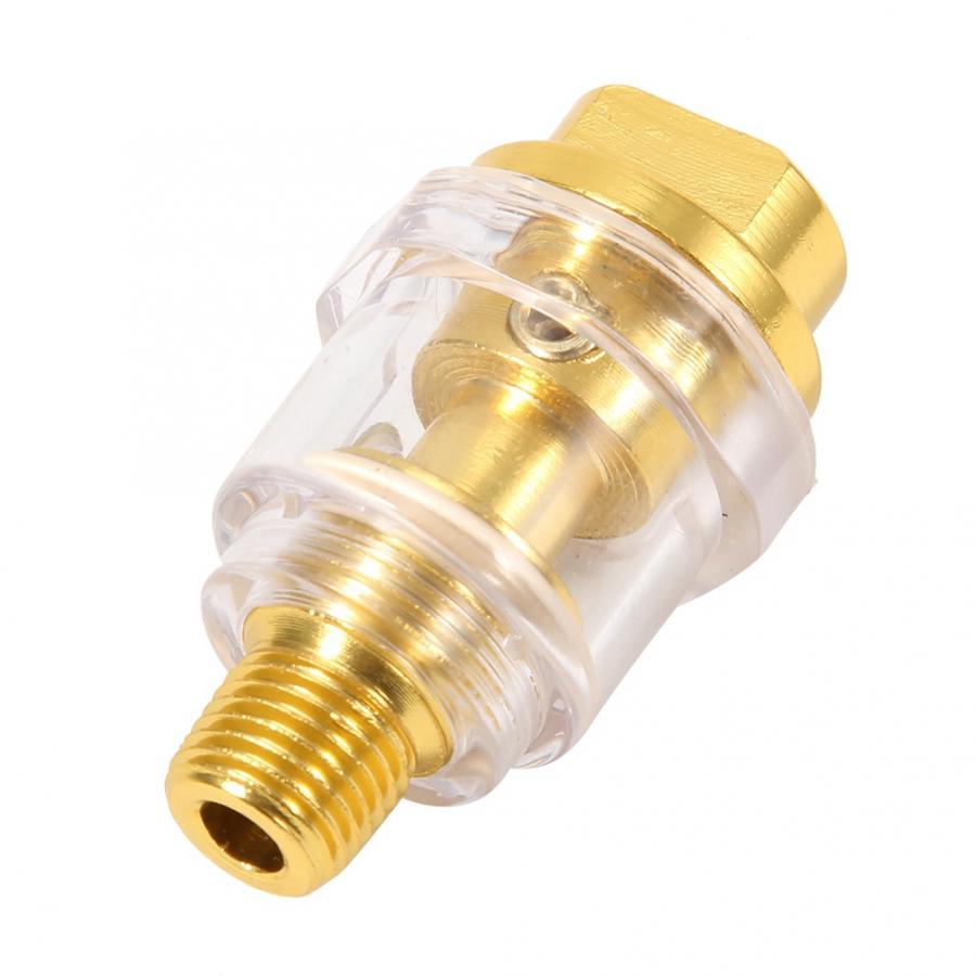 Lubricador de aceite en línea Mini NPT, 1/4 pulgadas, accesorio de herramienta neumática de cobre de Color dorado