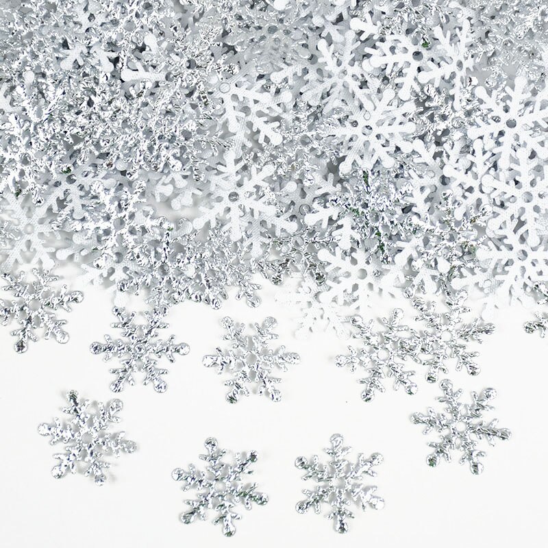 300Pcs Vrolijk Kerstfeest Sneeuwvlokken Confetti Kerst Muur Art Snowflake Wedding Party Winter Decor Nieuwjaar Versierd: C04