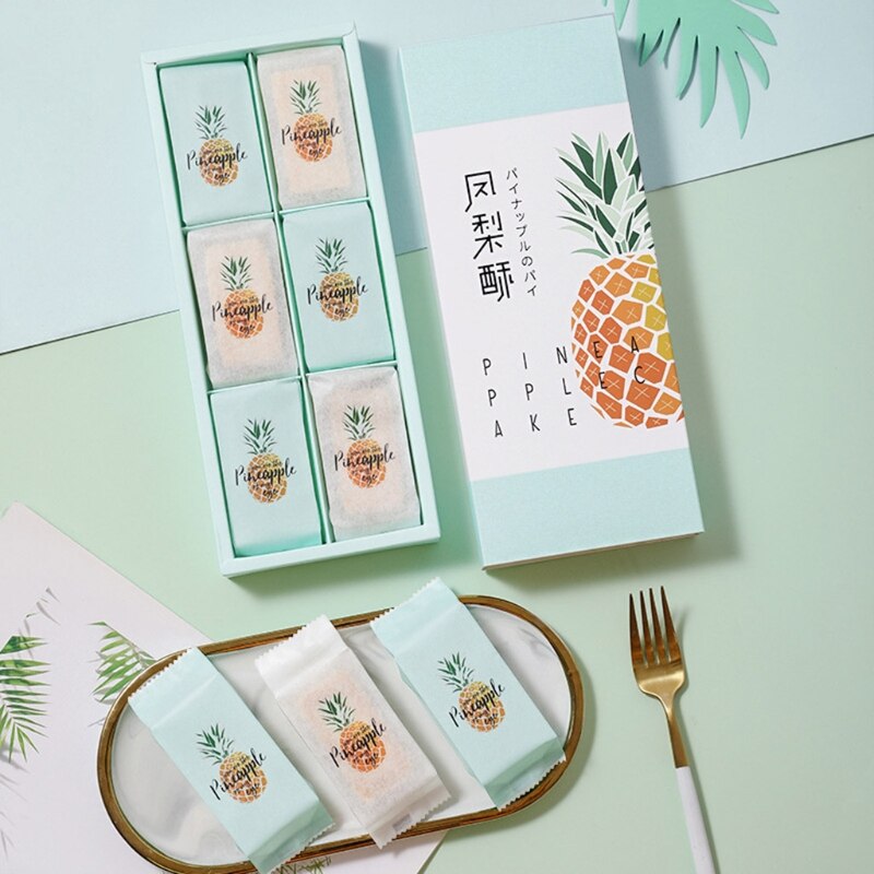 50pcs Pineapple Crisp Packaging Bags Food Baking Machine Sealing Bags Cake Biscuit Candy Packaging Bags