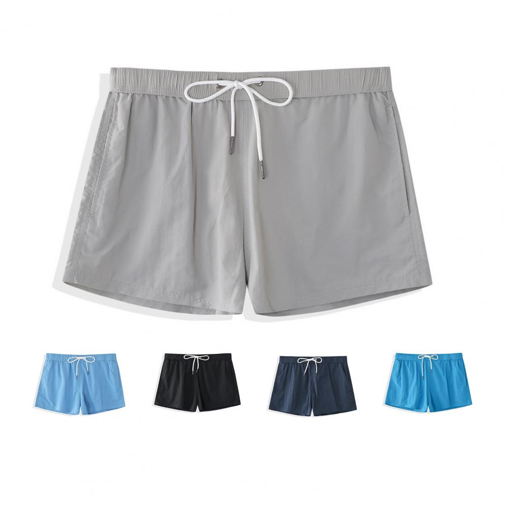 Summer Fitness Shorts Solid Color Summer Clothing Male Leisure Fitness Shorts Surf Shorts Swimming Trunks