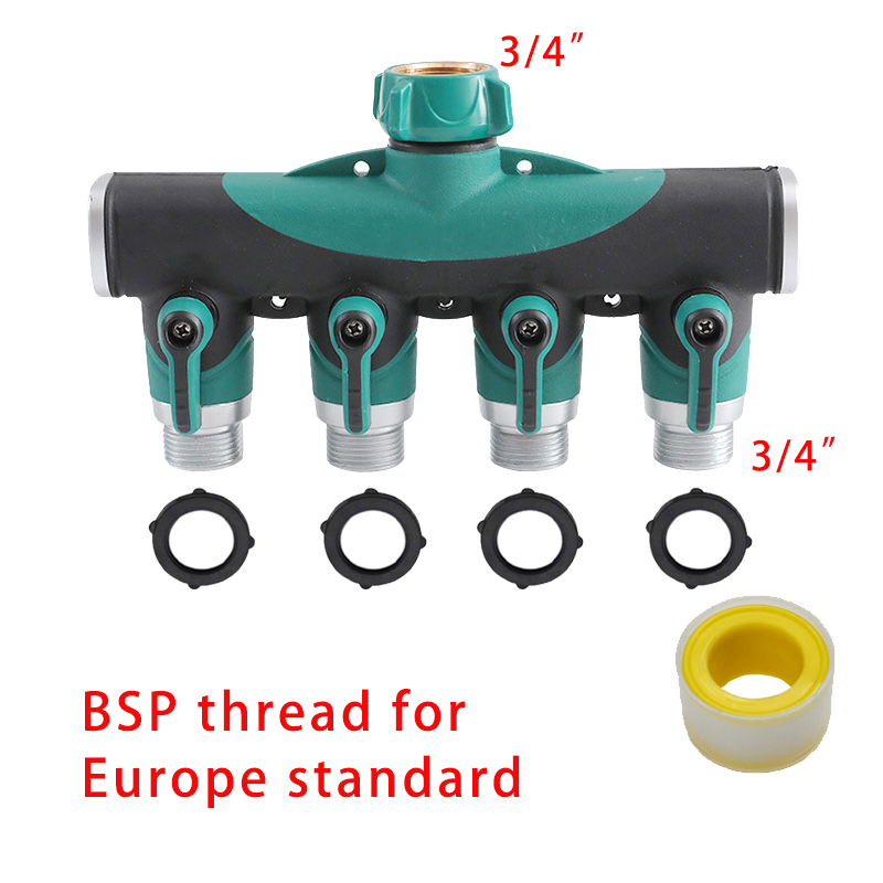 divisore per rubinetto per tubo da giardino resistente a 1-2-4 gareggiare, adattatore per divisore per rubinetto esterno per tubo dell'acqua, divisore per rubinetto dell'acqua: giallo