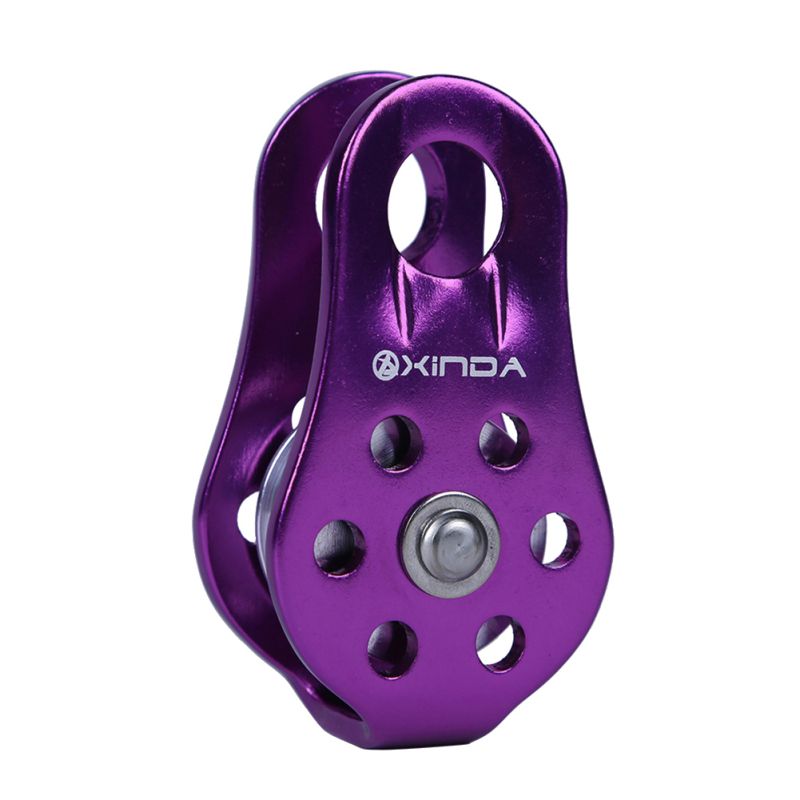 Poulie de corde d'escalade de Camping poulie fixe simple corde d'alpinisme escalade en rappel équipement de survie Kits de tourisme: Purple