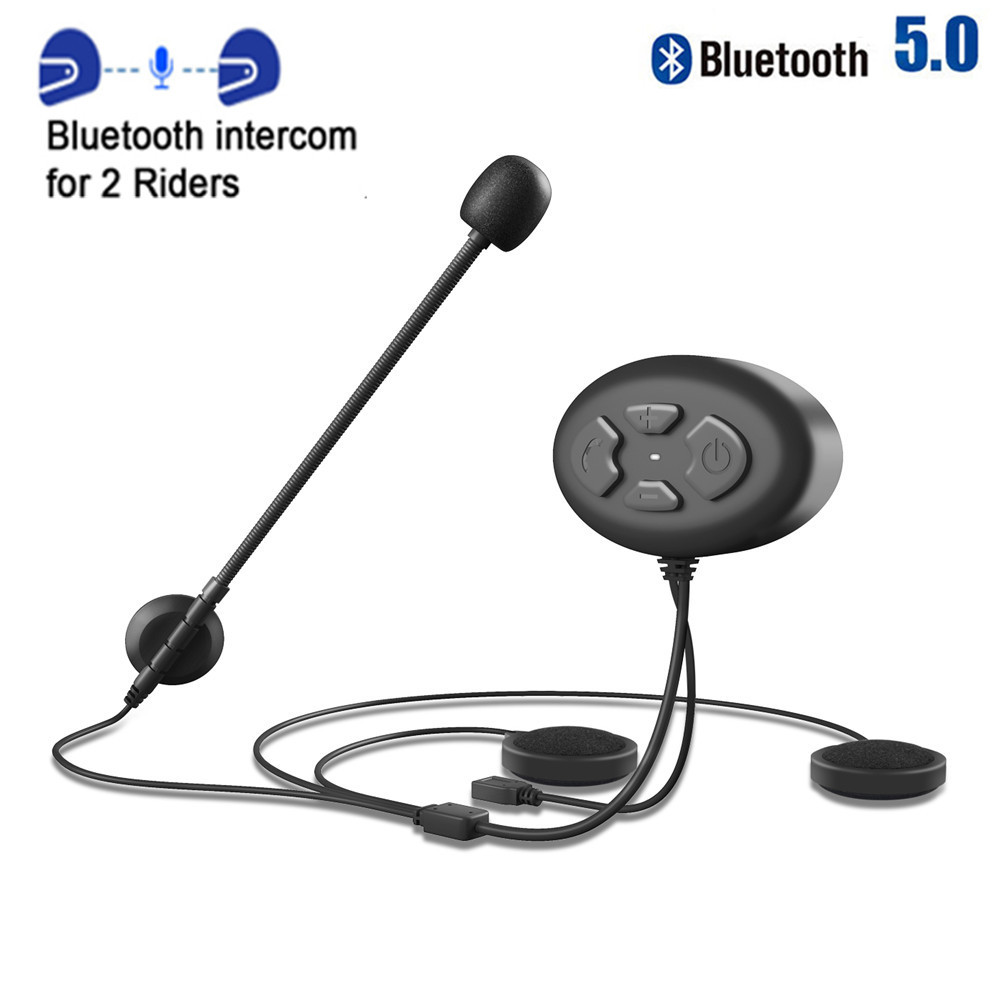 Voor 2 Riders Helm Intercom Motorfiets Bluetooth 5.0 Headsets Intercomunicador Met Fm Radio Draadloze Walkie Talkie Interphone