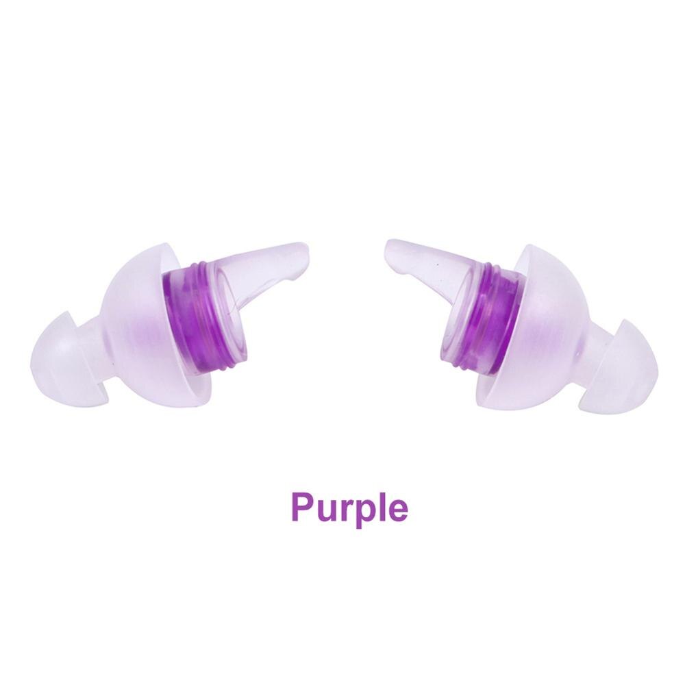 Tapones antirruido para los oídos, tapones para los oídos de silicona para dormir, en forma de árbol, con cancelación de ruido, protección auditiva, 1 par: Morado