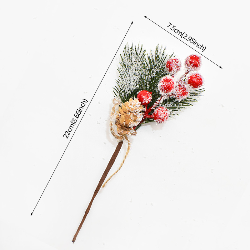 Kerstbessen Kunstmatige Dennenappel Kerstversiering Simulatie Nep Bloem Dennenboom Tak Diy Home Party Bruiloft Decor