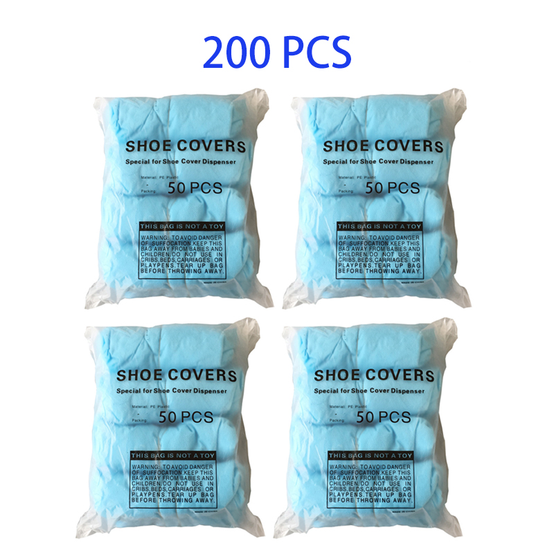 Disposable T-Buckle Overshoes for Automatic Shoe Cover Dispensers Dustproof Boot Covers Waterproof Plastic and Non-Woven Indoor: Non-woven 200pcs
