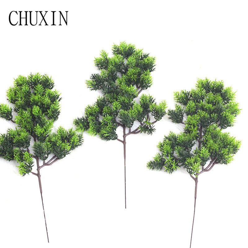 1PC powitanie sosna cyprys sztuczne rośliny dekoracja stołu na balkon restauracja roślin ściany DIY układ dekoracji