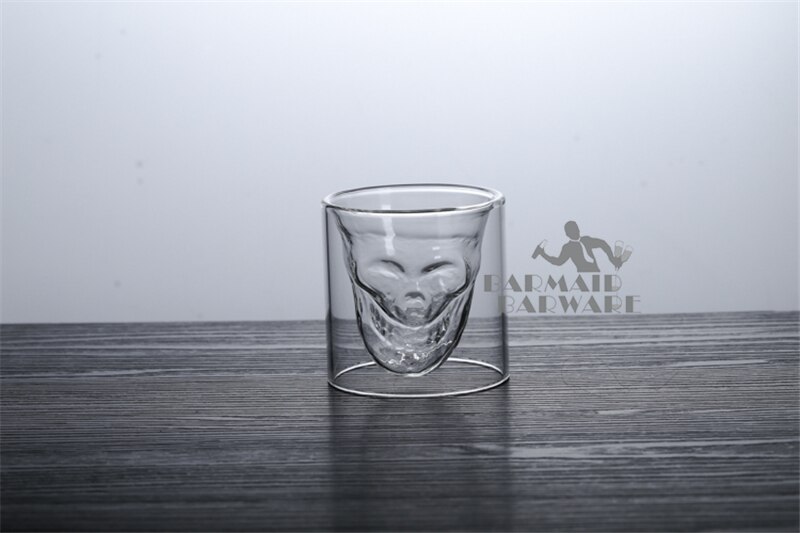 1 stk 150/200ml shotglass cocktail øl hodeskalle glass whisky hodeskalle hode vodka shotglass