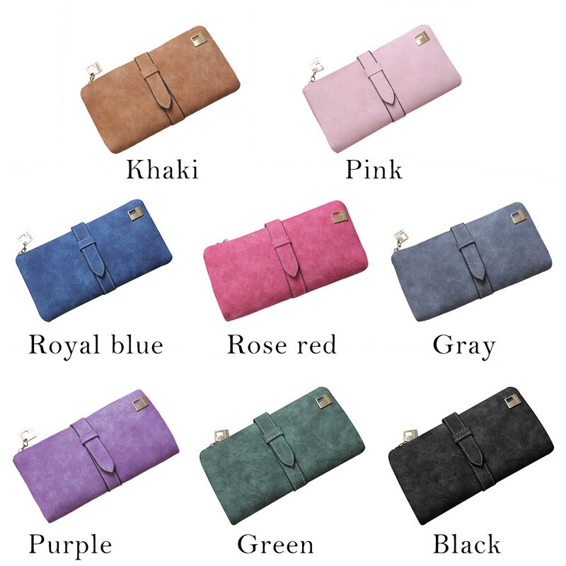 Dames rits multi-kaart positie leren kaart telefoon munt houder organizer lange trekkoord portemonnee matte portemonnees