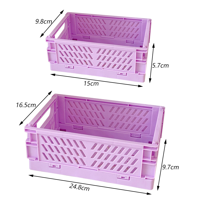 Opvouwbare krat Plastic opvouwbare opbergdoos Mand Utility Cosmetische container Desktophouder Thuisgebruik Schoolbank opbergdoos