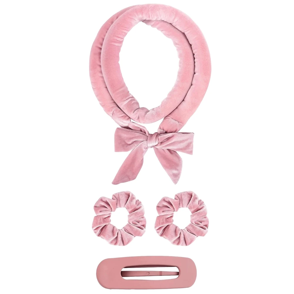 Tige à friser sans chaleur bandeau doux bigoudi sans chaleur rouleaux de cheveux bigoudis paresseux dormir boucles friser bandeau outils de coiffure: Rouge